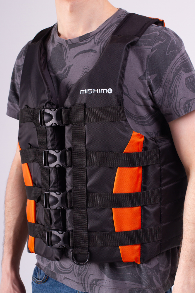Жилет спасательный MISHIMO PRO Премиум качества Черно-оранжевый в Орске
