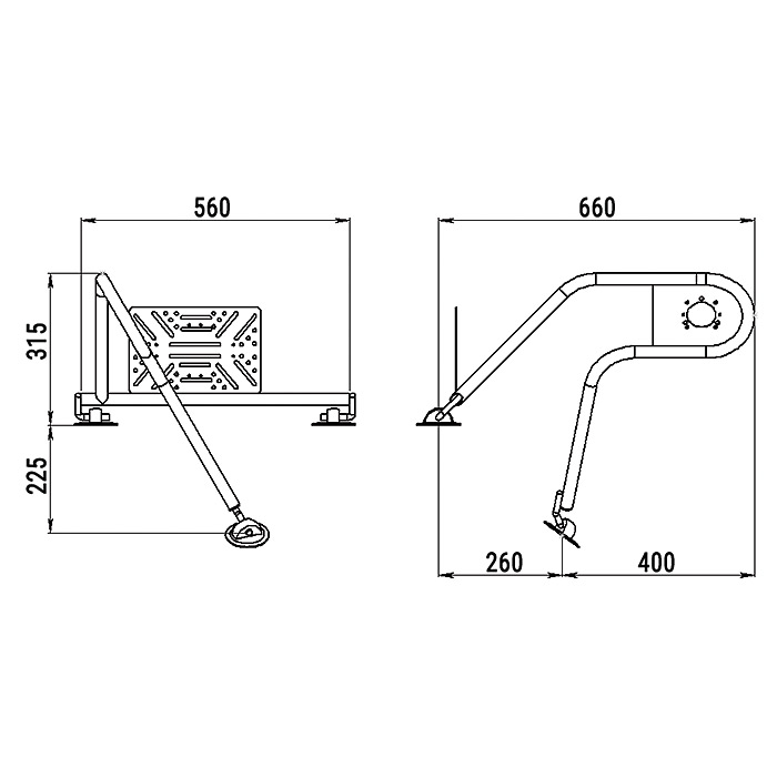 Стойка рулевая с креплением на баллон надувной лодки 25мм в Орске