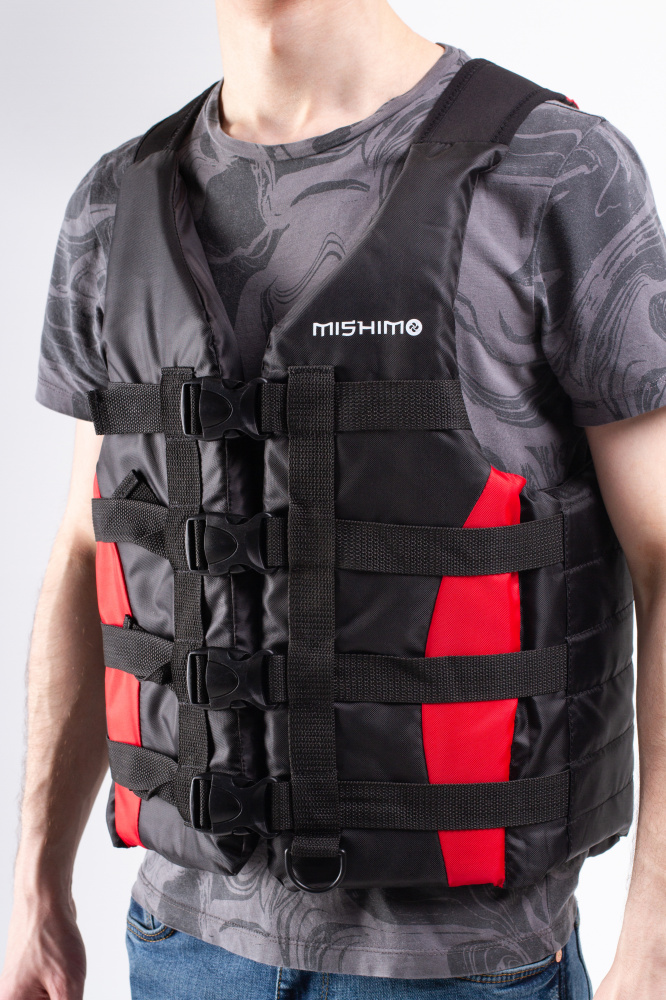 Жилет спасательный MISHIMO PRO Премиум качества Черно-красный в Орске