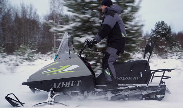 Миниснегоход Бурлак Азимут 24 л.с. , эл.запуск, реверс, тормоз гидравл, капот серый в Орске