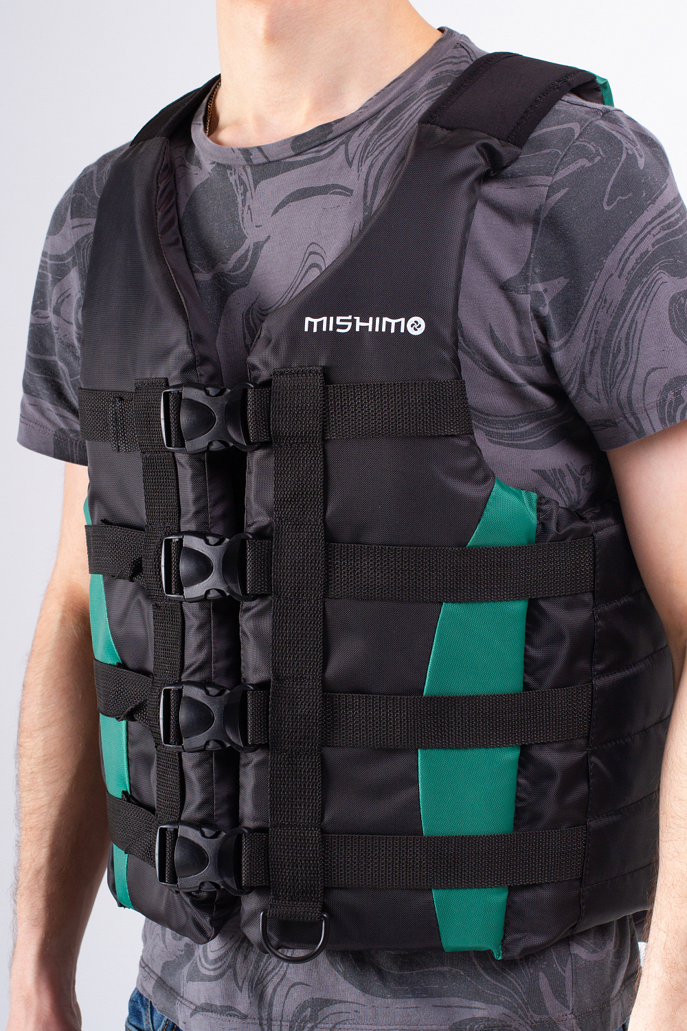 Жилет спасательный MISHIMO PRO Премиум качества Черно-зеленый в Орске