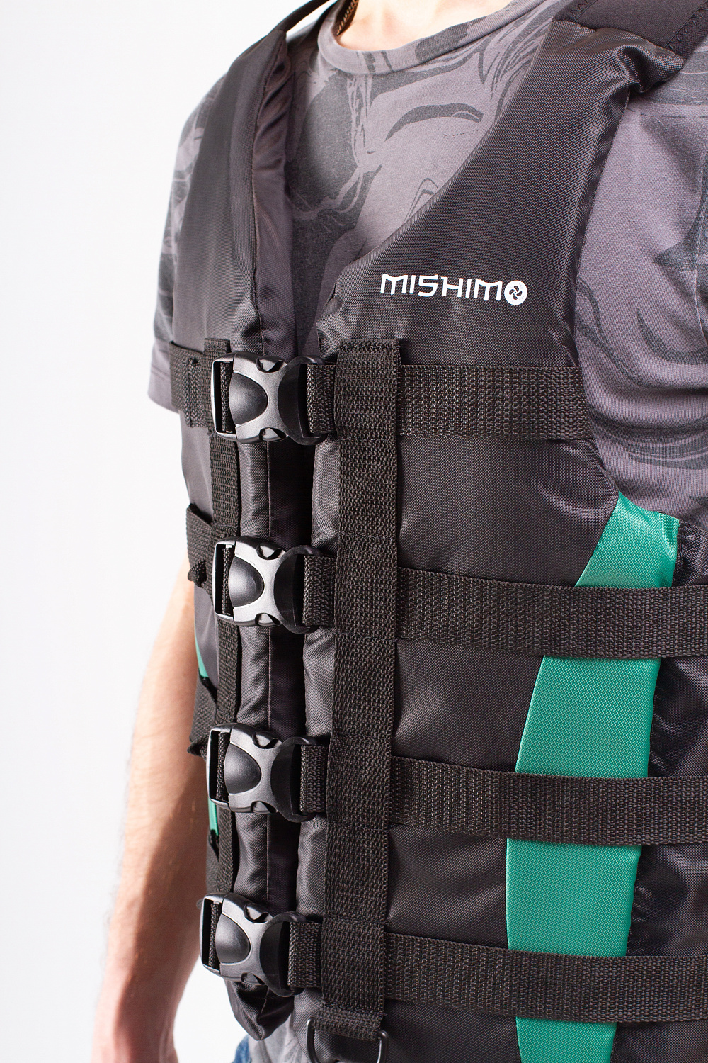 Жилет спасательный MISHIMO PRO Премиум качества Черно-зеленый в Орске